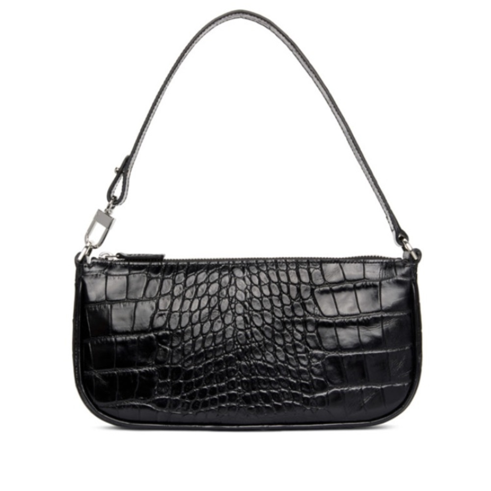 BY FAR Rachel croc-effect shoulder bag